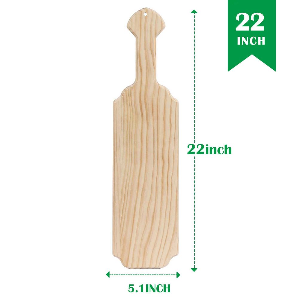 Battife 22inch Greek Sorority Paddles, Solid Wooden Fraternity Paddle, Unfinished Pine Wood Frat Paddle for Carving DIY Use