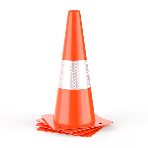 BATTIFE Orange Traffic Safety Cones 15 inch, Parking Cones with Reflective Collars, Road Construction Cones for Street Hazards, Driving Training (4 Pack)