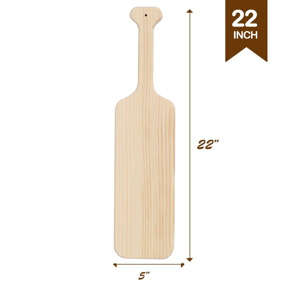 Battife 22 Inch Greek Fraternity Paddle, Unfinished Solid Pine Wood Paddles, Wooden Sorority Frat Paddle for Arts Crafts