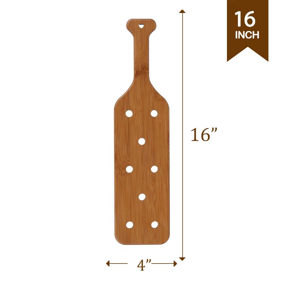 Battife 16inch Bamboo Paddle Lightweight Durable Smooth Paddle with Airflow Holes