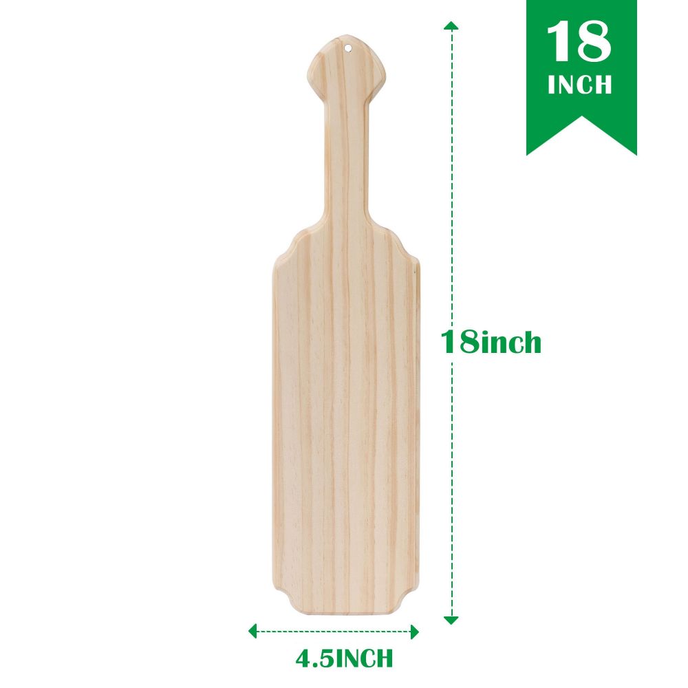 Battife 18inch Greek Sorority Paddles, Solid Wooden Fraternity Paddle, Unfinished Pine Wood Frat Paddle for Carving DIY Use