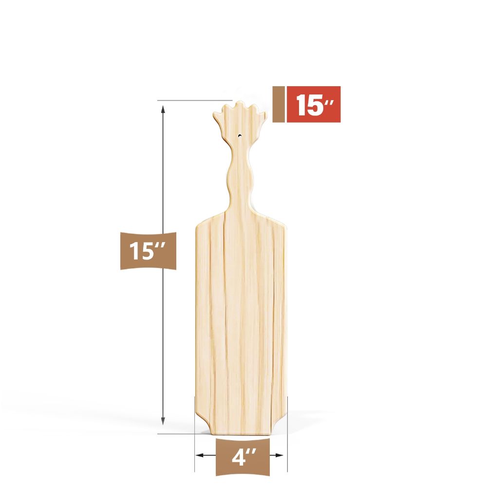 BATTIFE 15inch Greek Paddle, Wood Paddle, Solid Pine Unfinished Wooden Paddle for Sorority/Fraternity, Frat Paddles, Arts Crafts, Natural Color