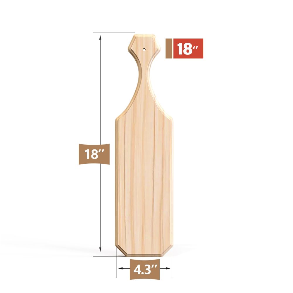 BATTIFE 18inch Unfinished Wooden Paddle, Sorority Paddle, Solid Pine Wood Paddle for Traditional Greek, Fraternity, Arts Crafts and Home Decorating