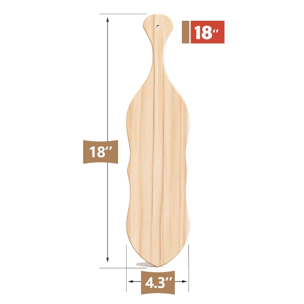 BATTIFE 18inch Sorority Paddle, Unfinished Wooden Paddle, Pine Paddle for Fraternity, Arts Crafts, Solid Wood Made