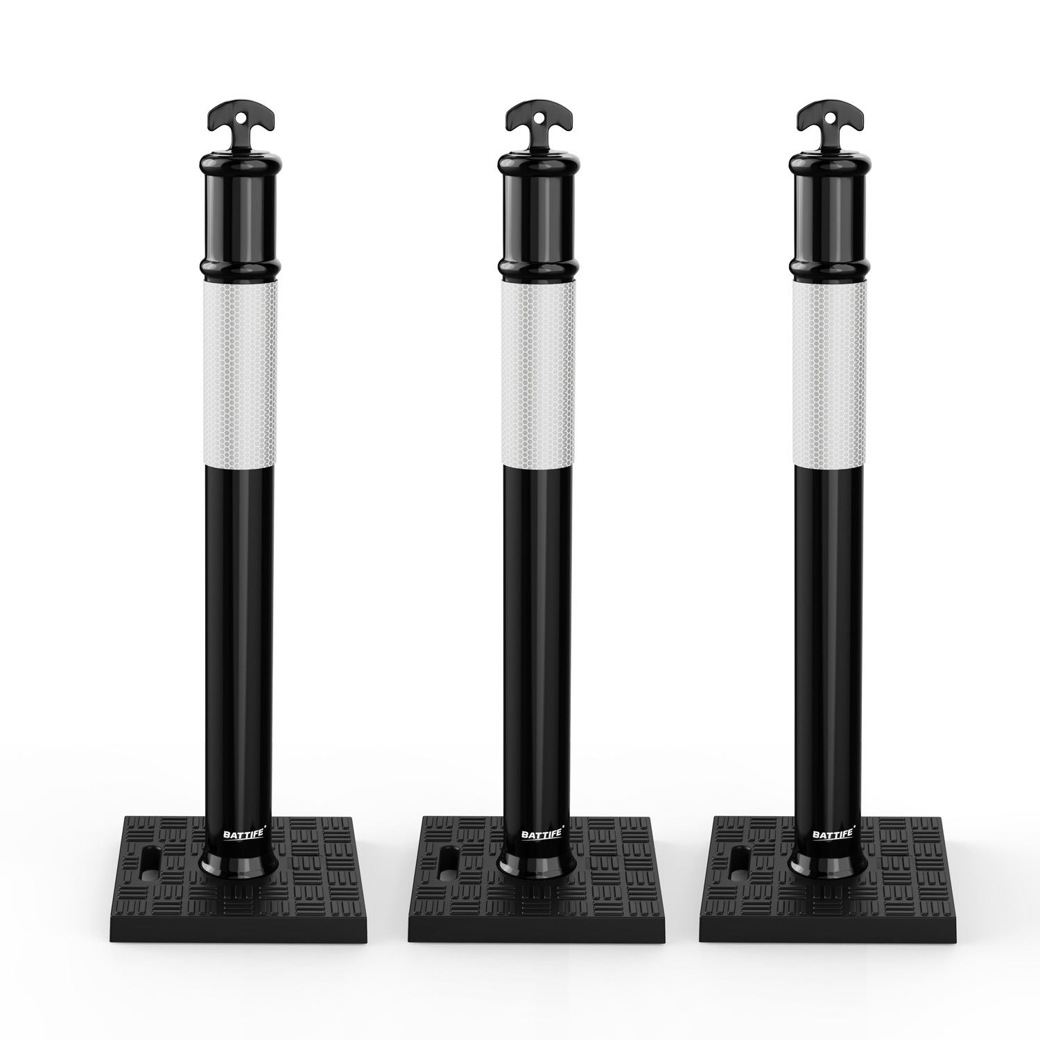 (3 Pack) BATTIFE Delineator Post with Base 45 